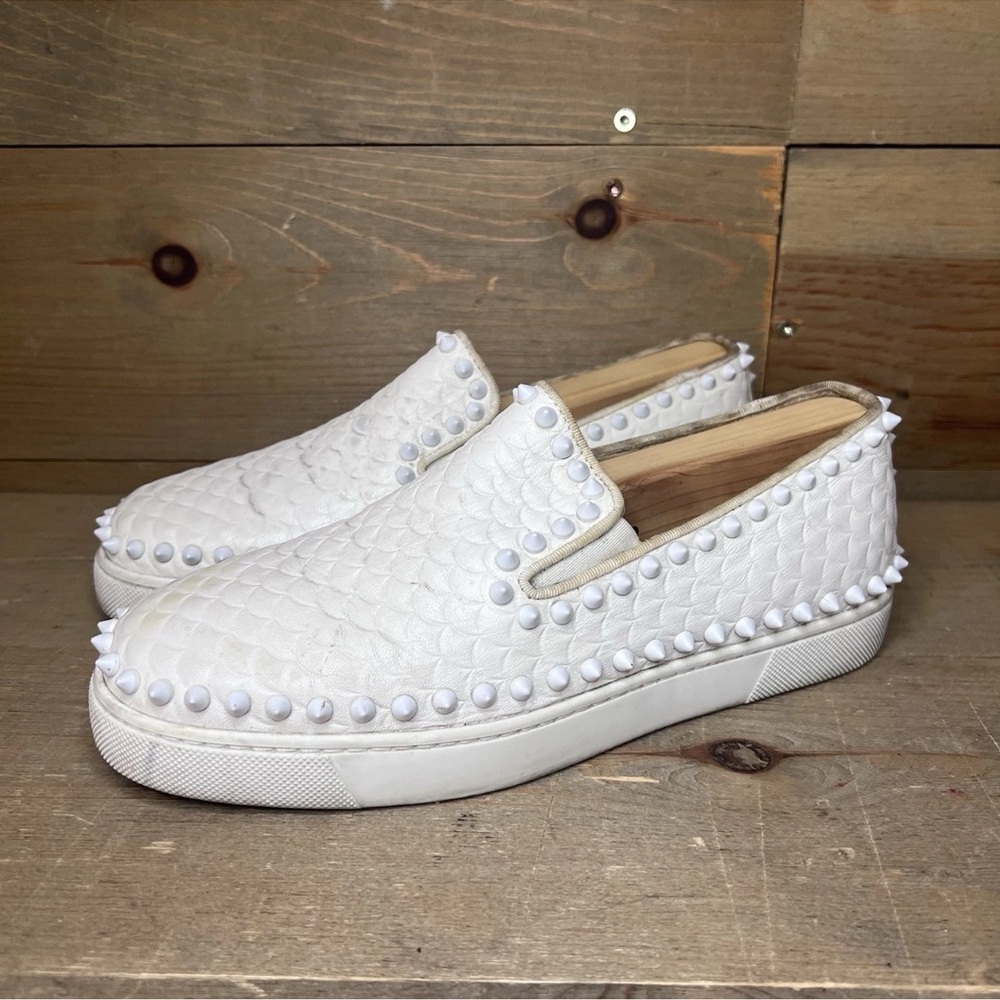 Christian Louboutin White Studded Sneakers